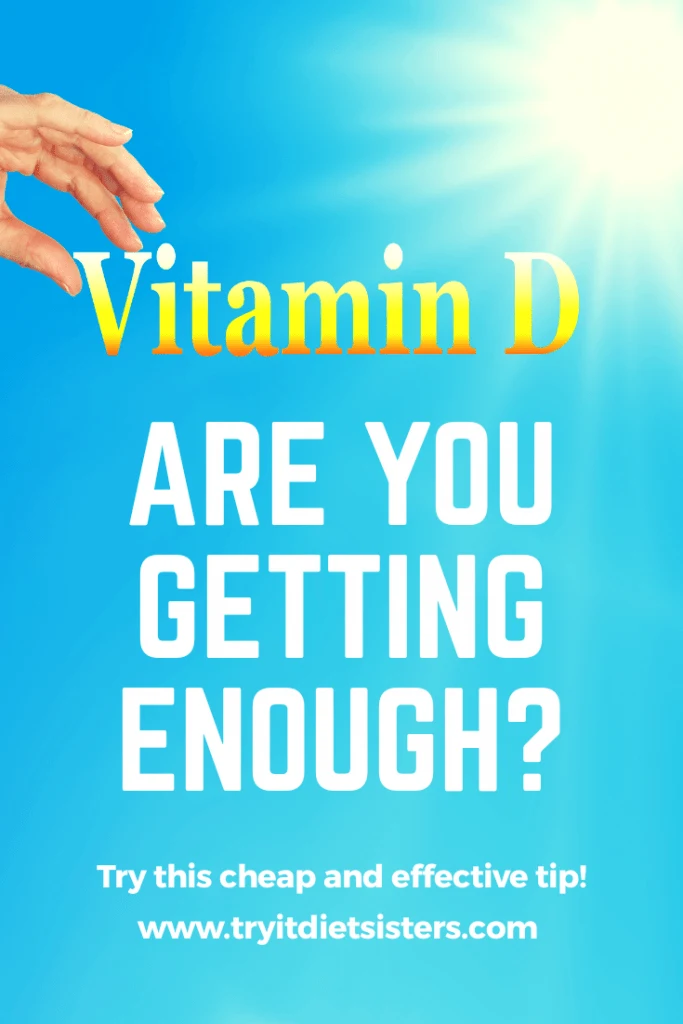 Text reading vitamin d are you getting enough. with a daylight background with the sun shining
