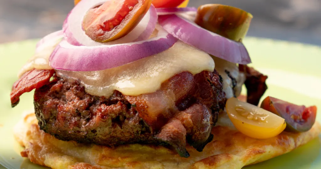 bunless keto loaded hamburger