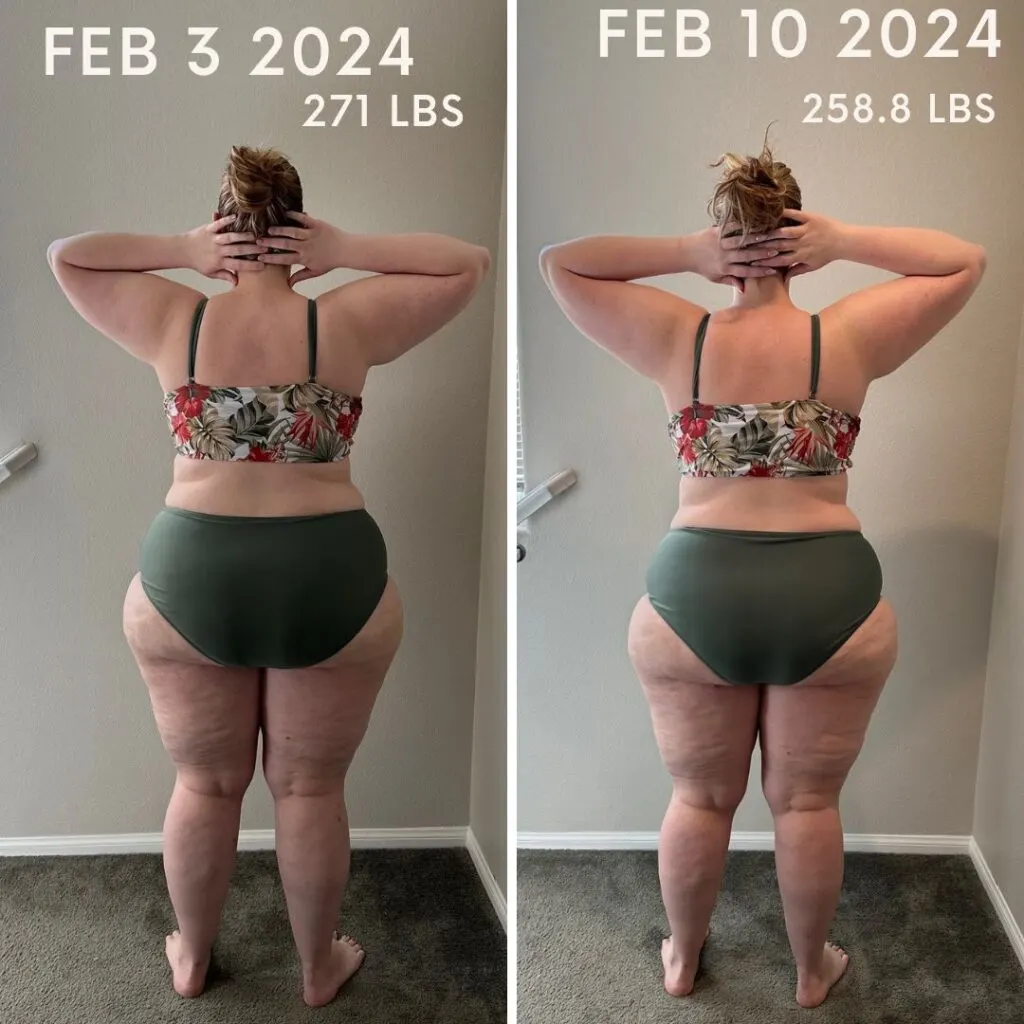 one week before and after photos - back